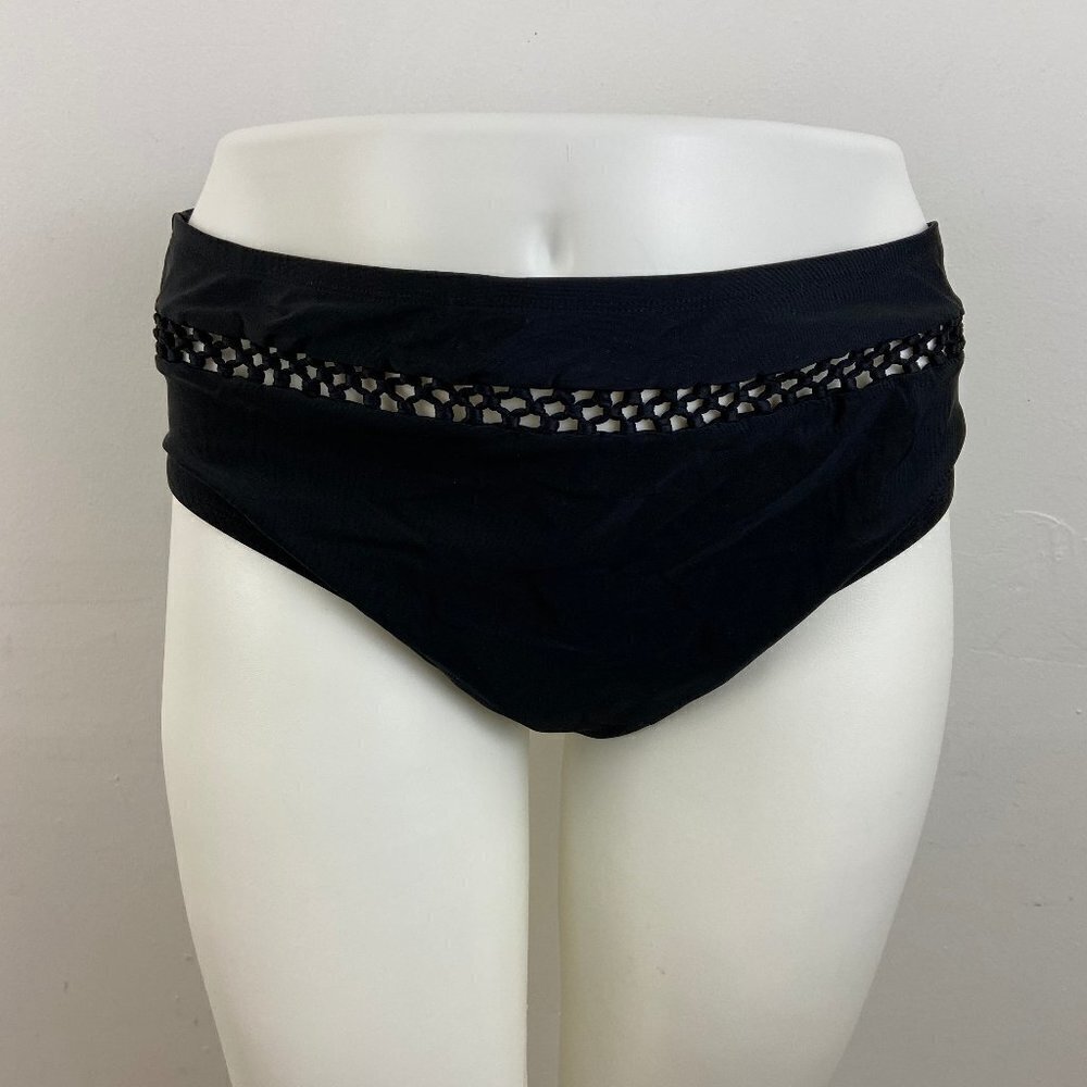 Time and Tru High Waist‎ Leg Black Swimsuit…